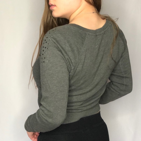 FOREVER 21 | Rhinestone Embellished Crewneck Sweatshirt Gray Size Small - Picture 11 of 15
